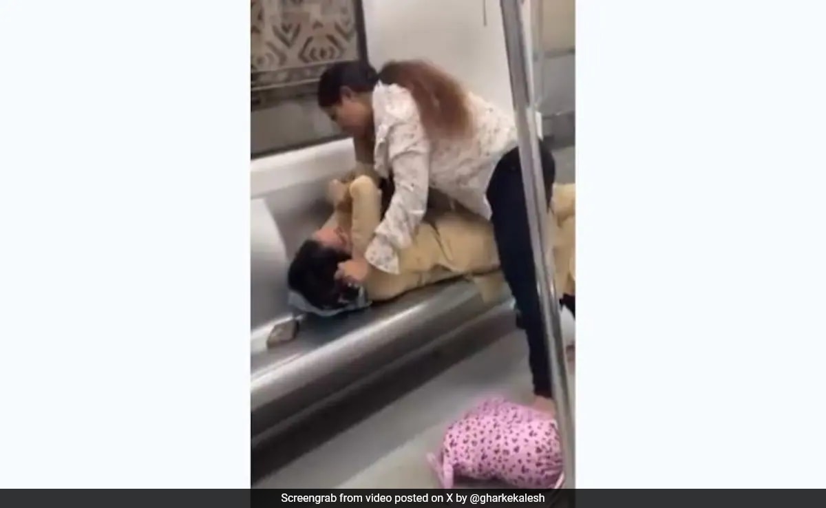 Video: Women Slap, Punch, Pull Each Other’s Hair In Delhi Metro