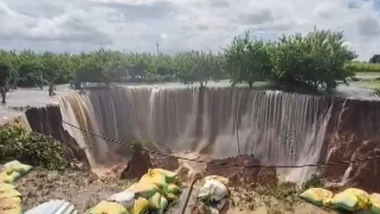 Rajasthan: Overflowing dam creates huge crater; villages submerged, roads washed out