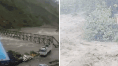 Rain fury in J&K: Roads washed away, flood alerts sounded – videos show devastation