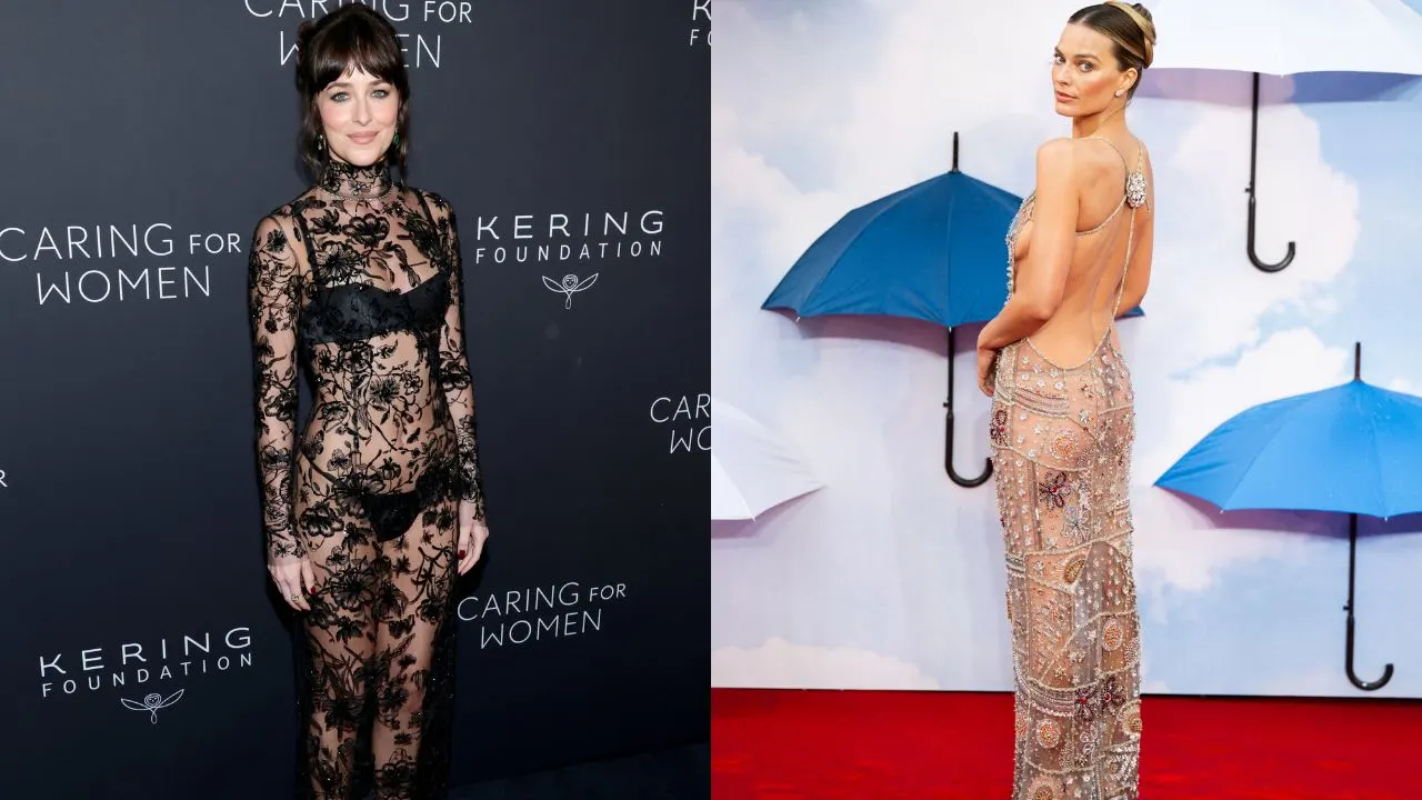 Dakota Johnson and Margot Robbie Take on Barely There Dressing to NEW Level With See-Through Looks: PICS