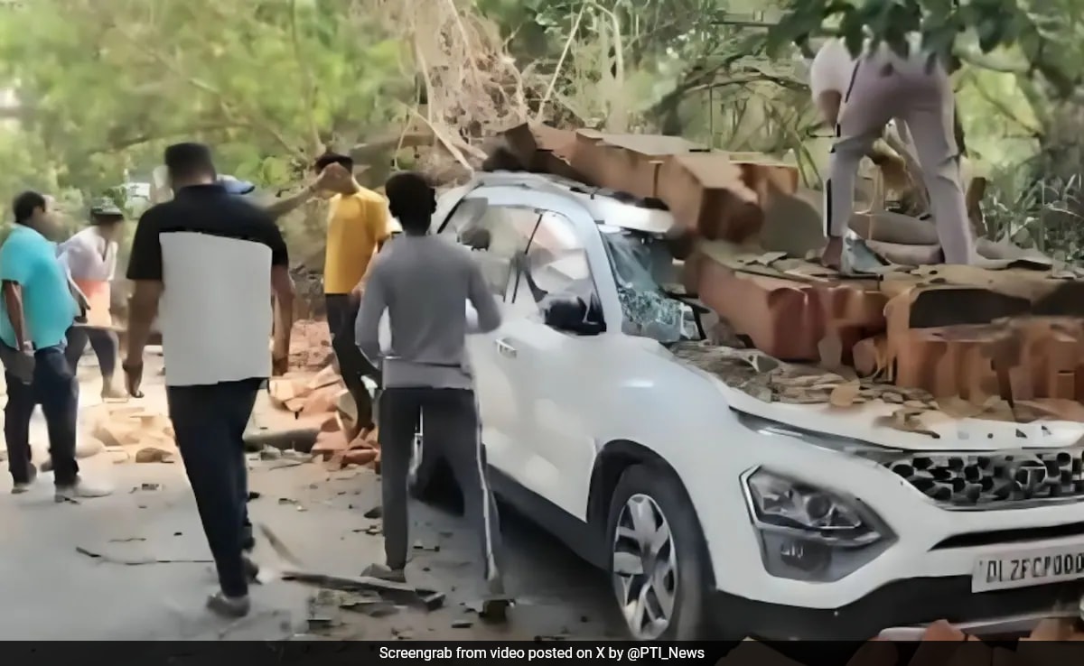 Man Injured, 5 Parked Vehicles Damaged As Wall Collapses In Delhi’s Greater Kailash