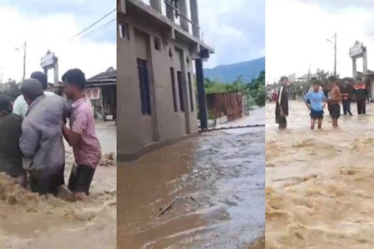 Homes Waterlogged, Bridge Swept Away Amid Flash Floods In Manipur’s Imphal | Video