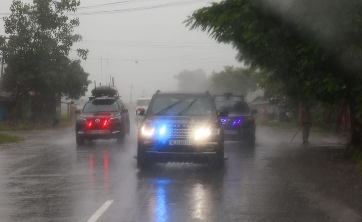 No Helicopter Travel Due To Rain In Manipur. PM Modi Took Car To Churachandpur