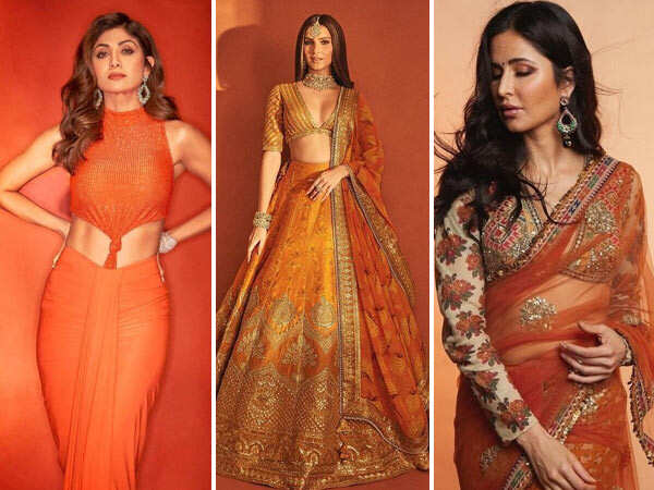 Navratri Day 7: Celebrity Outfit Guide for Orange Outfits