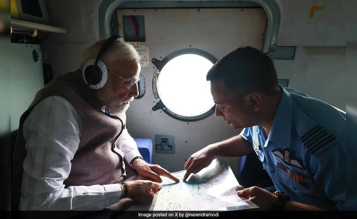 In Pics: PM Modi Visits Flood-Hit Punjab, Himachal, Conducts Aerial Survey