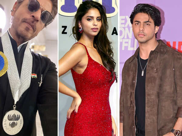 Aryan Khan and Suhana Khan shower love on Shah Rukh Khan for National Award win
