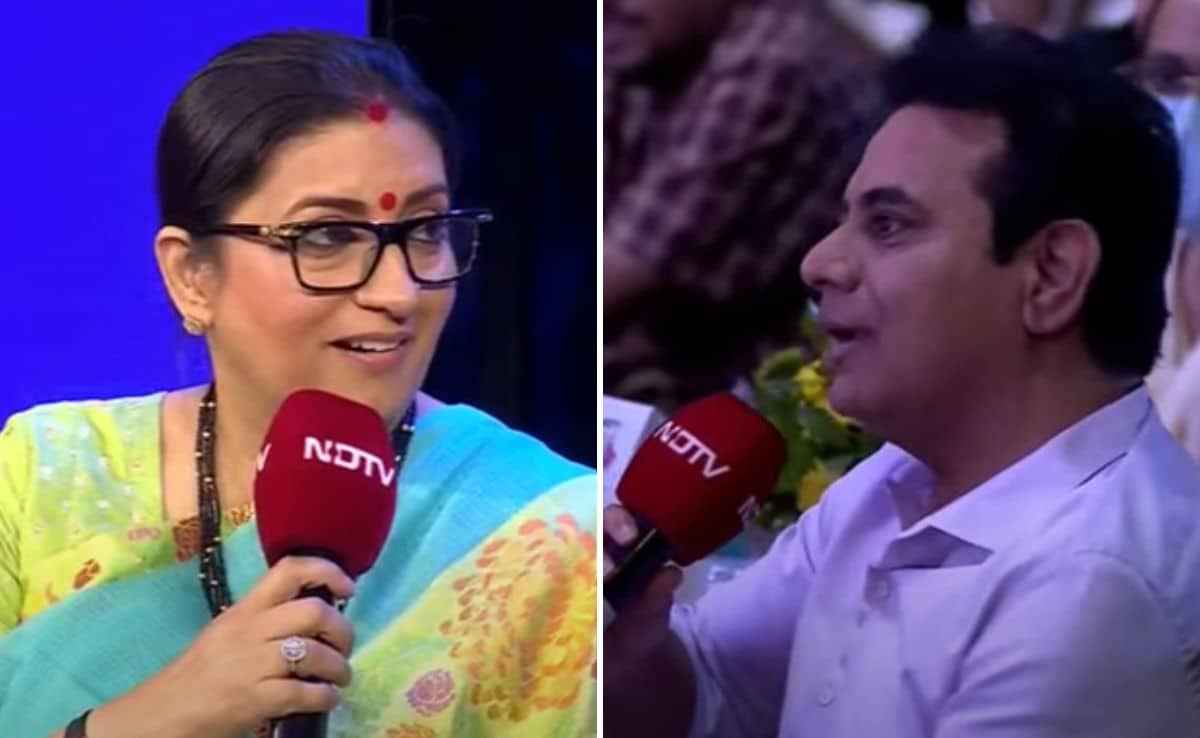 “Woh Haath Jod Ke Baithe Hai”: Smriti Irani, KTR’s Banter At NDTV’s Yuva