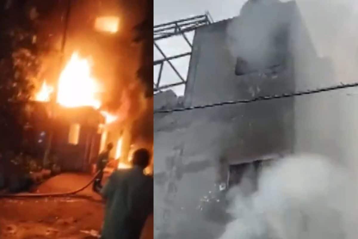 Massive Blaze Erupts At Private Company Building In Noida, Dousing Efforts Underway | Video