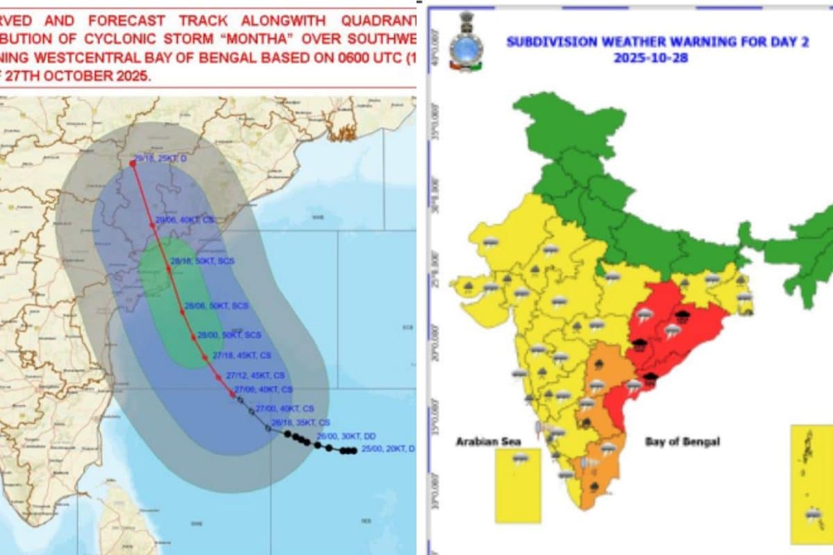 Severe Cyclone ‘Montha’ Barrels Towards Andhra Coast, Heavy Rain Alert In 8 States
