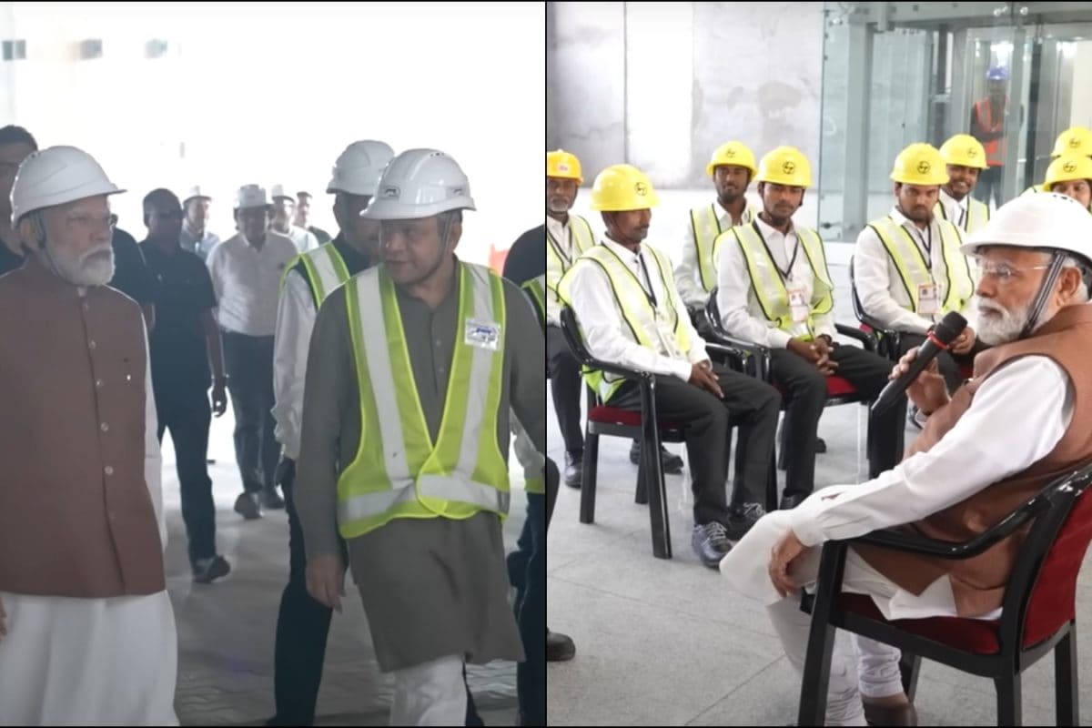 PM Modi Visits Bullet Train Station In Gujarat, Interacts With Team Behind Ambitious Project
