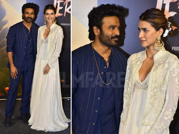Dhanush and Kriti Sanon Snapped at The Trailer Launch of Tere Ishk Mein