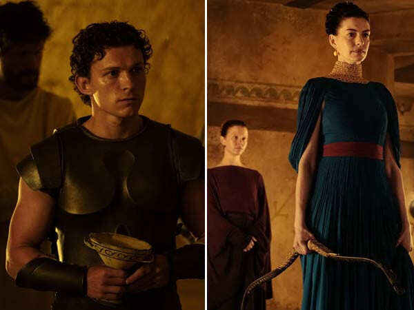 First Look From The Odyssey: Tom Holland Anne Hathaway and Mia Goth
