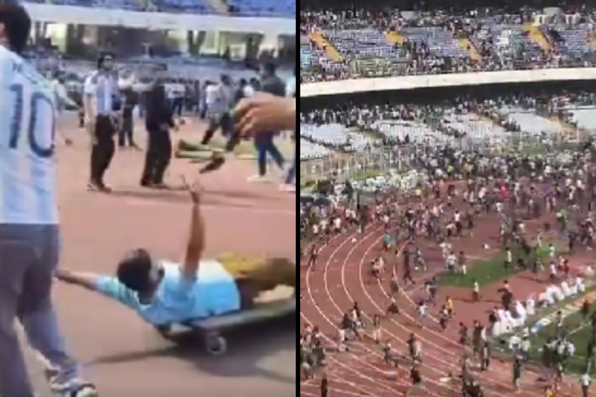 Videos Show Angry Fans Throwing Bottles, Vandalising Kolkata Stadium After Messi’s Visit