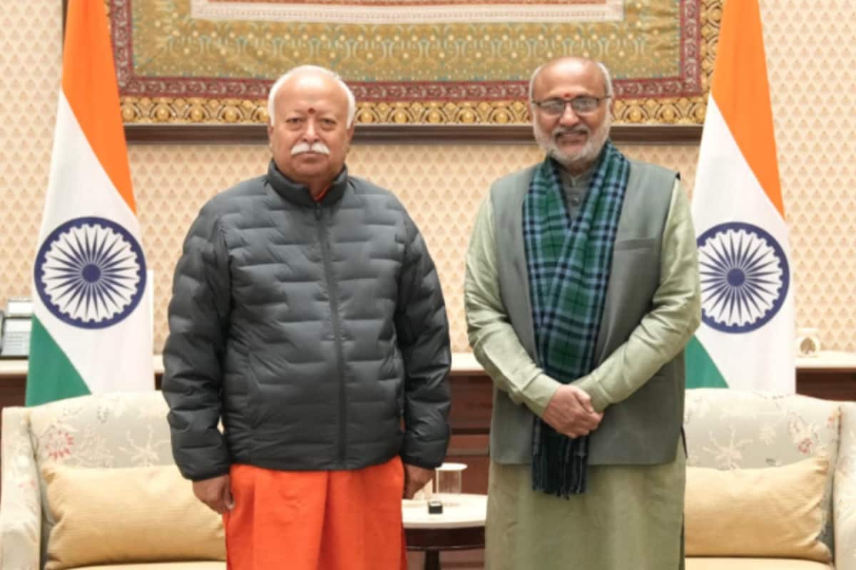 RSS Chief Mohan Bhagwat Meets Vice President CP Radhakrishnan At Vice-President’s Enclave