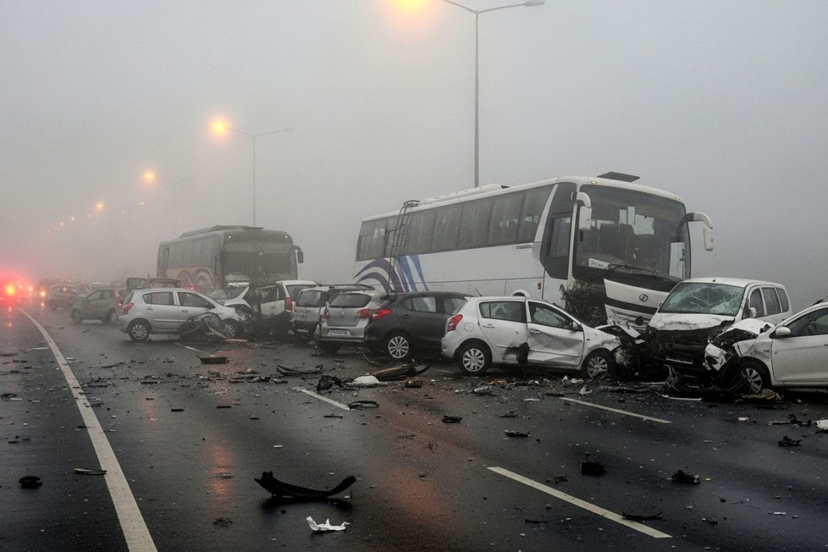 Buses, Cars Crash In Dense Fog As Major Pile-Ups Hit Haryana Highways; Several Injured Buses, Cars Crash In Dense Fog As Major Pile-Ups Hit Haryana Highways; Several Injured