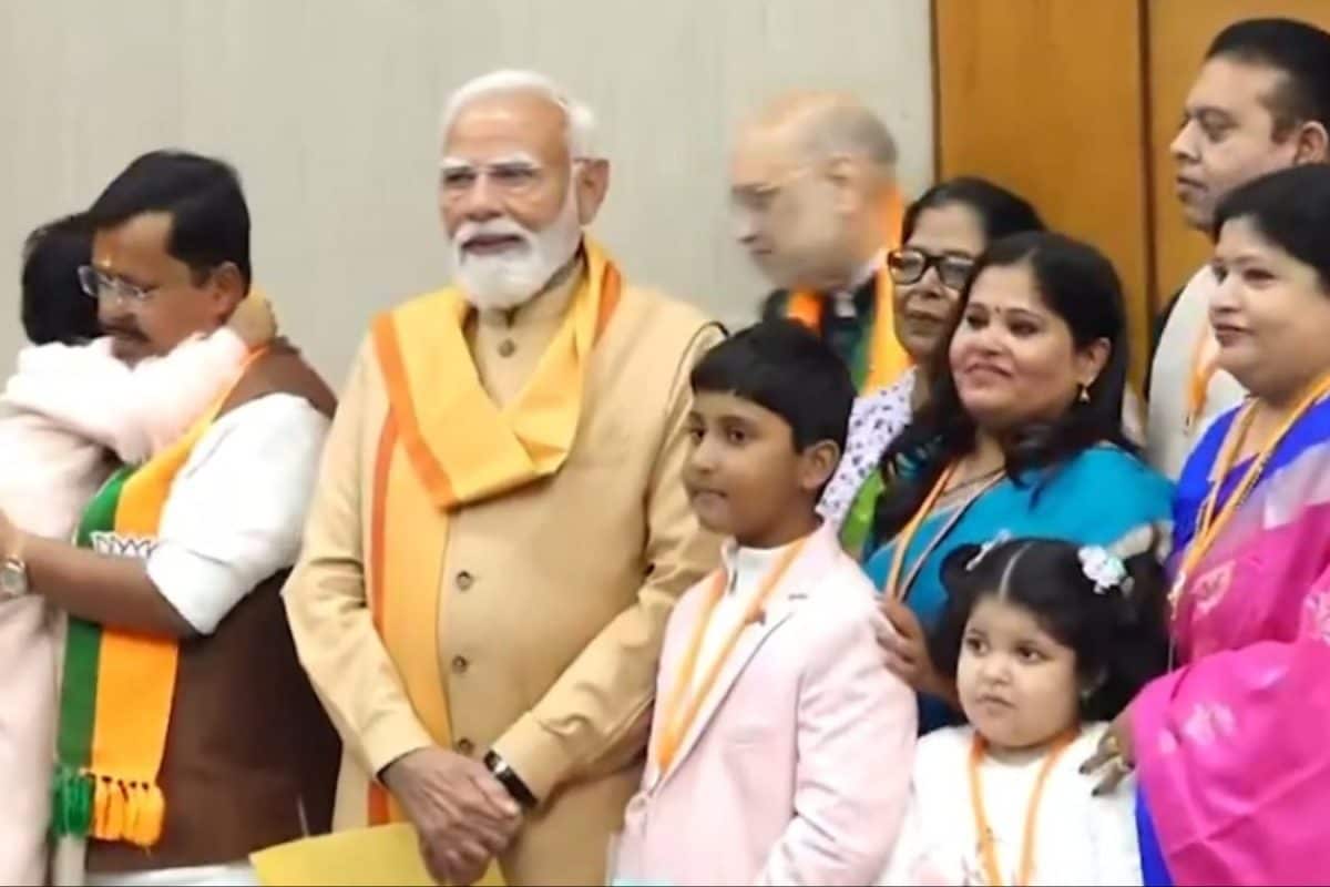 PM Modi Meets New BJP Chief Nitin Nabin’s Family Amid Celebration At Party Headquarters In Delhi