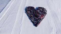 Skiers create heart-shaped tribute for Switzerland fire victims