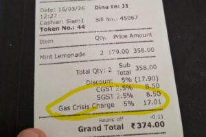 ‘Did They Boil It?’: Bengaluru Cafe’s 5% ‘Gas Crisis’ Fee On Lemonade Sparks Online Debate