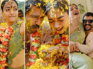 Inside Vijay Deverakonda and Rashmika Mandannaâs Colourful Haldi Celebrations