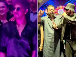 Watch: Shah Rukh Khanâs Party Outing Goes Viral Ranveer Singh Sings on Stage With Sanjay Dutt