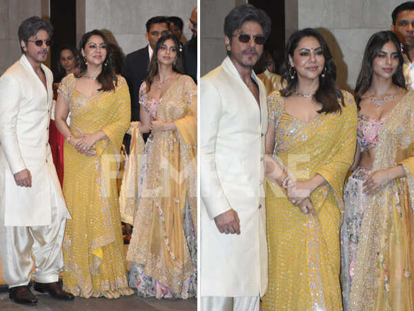 Photos: Shah Rukh Khan Gauri Khan and Suhana Khan Arrive in Style for Arjun Tendulkarâs Wedding