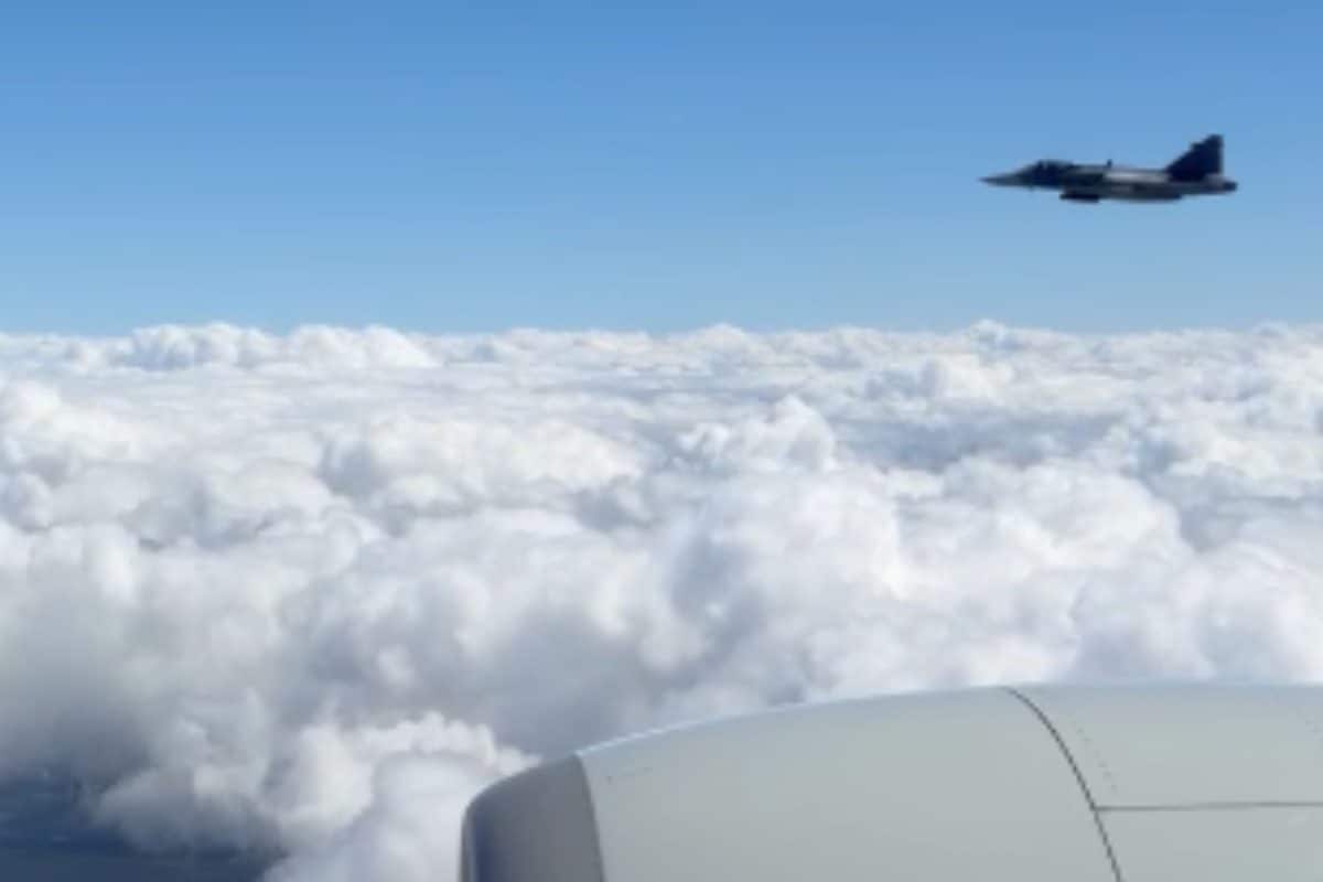 Gripen Fighter Jets Escort PM Modi’s Aircraft As He Enters Swedish Airspace | Watch
