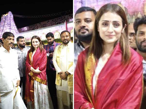 Photos: Trisha Krishnan Visits Tirupati on Her Birthday